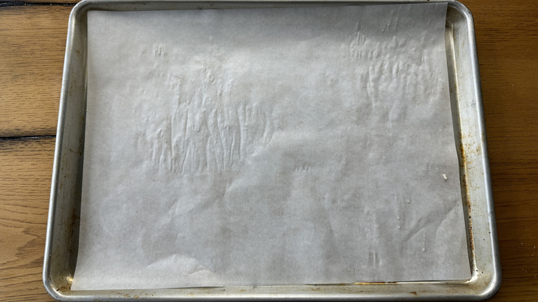 Parchment-lined baking sheet