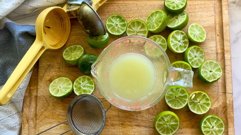 limes cut in half 