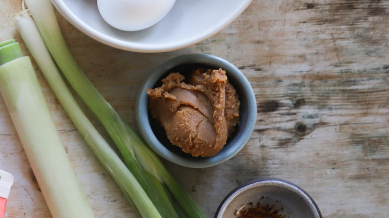 Small bowl of miso paste