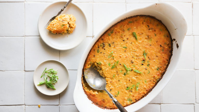 Baked miso corn pudding