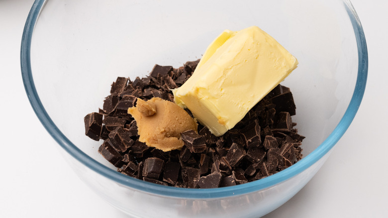 Miso, butter, and chocolate in bowl 