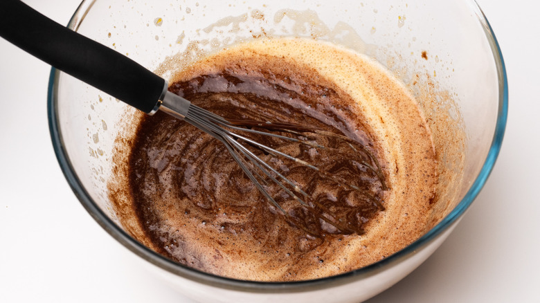 Miso chocolate lava cake batter