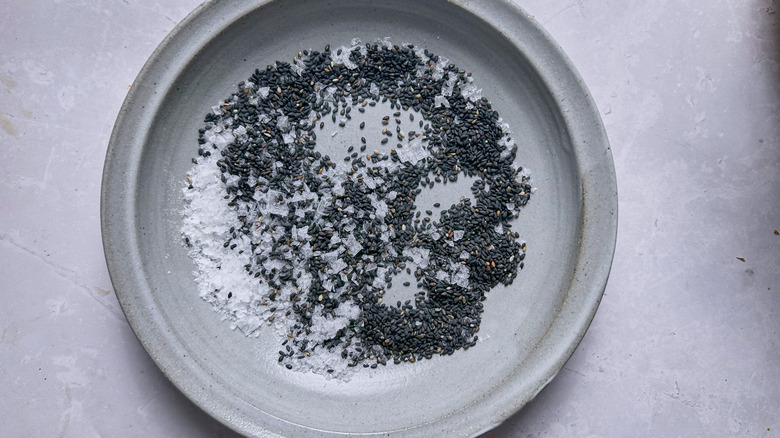 sesame seeds and salt in bowl
