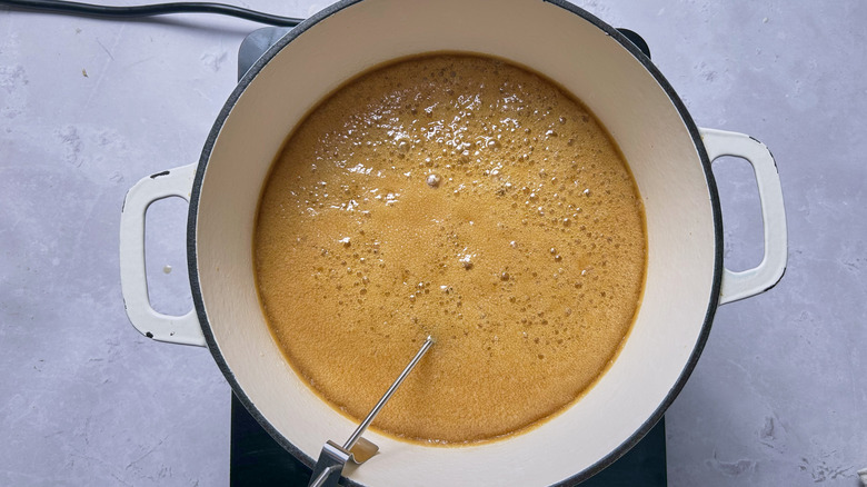 butter simmering in pot