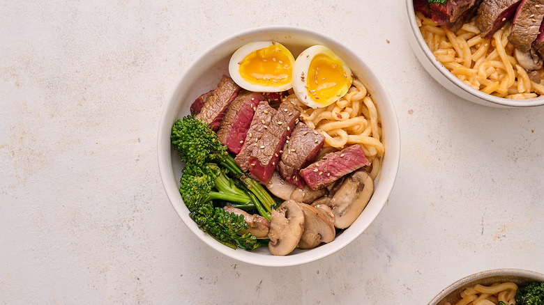 noodle bowl on table