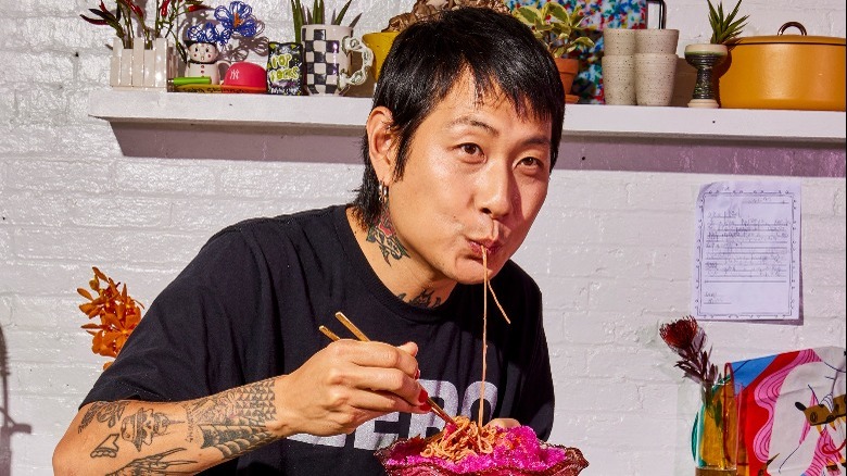 Danny Bowien in his kitchen