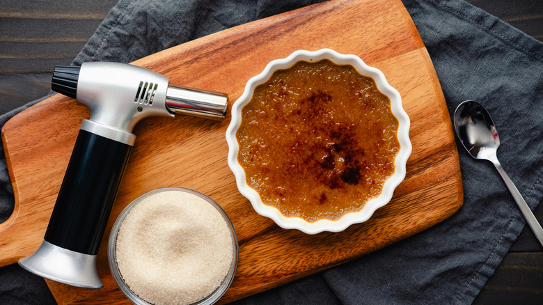torch and creme brulee on board