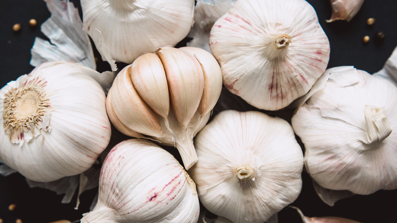 garlic bulbs close up