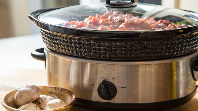 beef dish in slow cooker