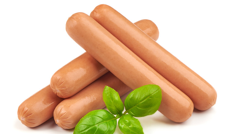 hot dogs on white background