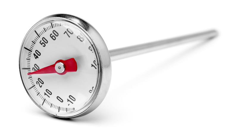 meat thermometer with red dial