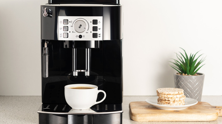 Modern espresso machine in kitchen