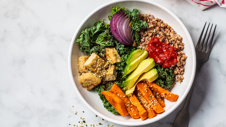 Kale and grain bowl 