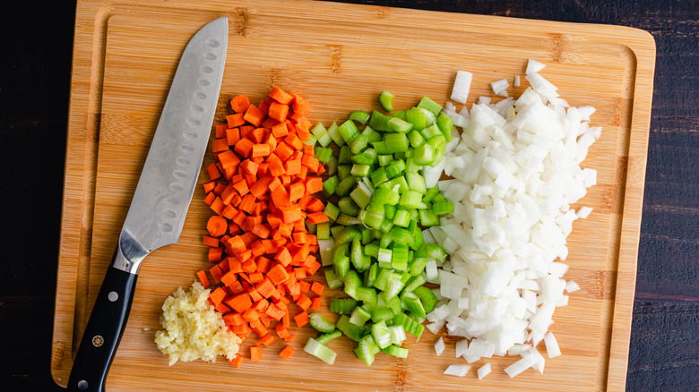 Chopped vegetables