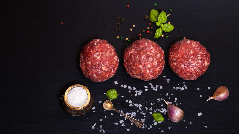 Meatballs, herbs, and salt