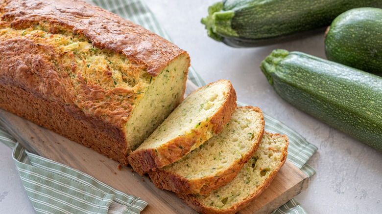 zucchini bread loaf and vegetable