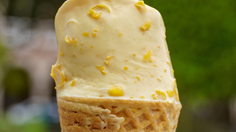 Cornbread ice-cream cone