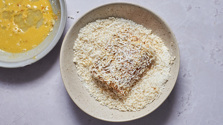 cod dipped in coconut and panko