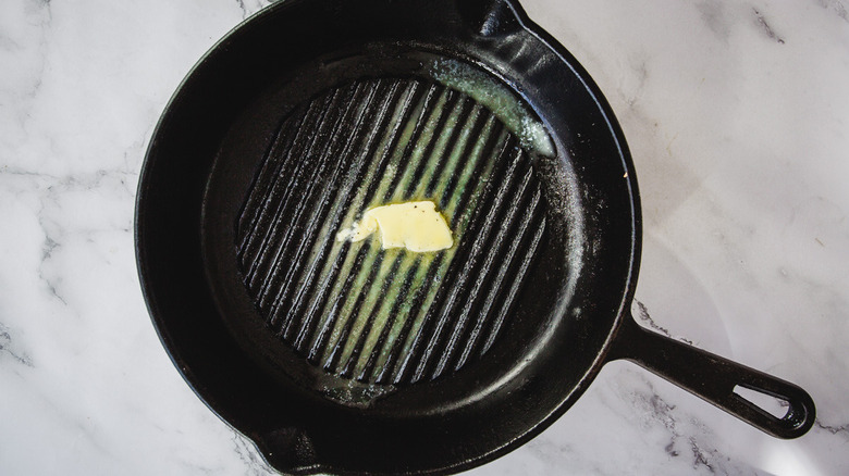 Melt butter in pan