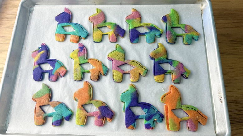 piñata cookies with cut-outs