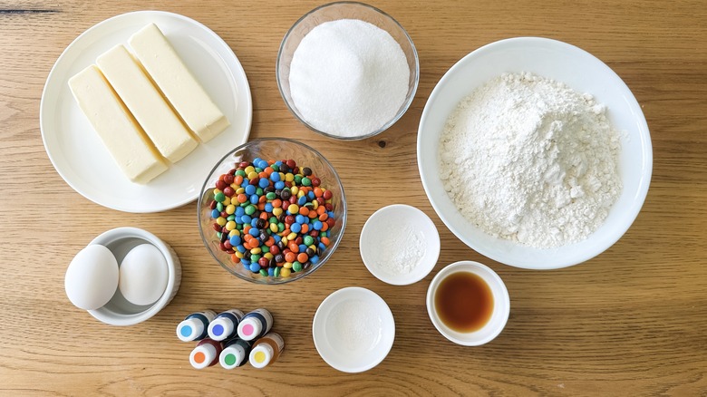 pinata cookie ingredients in bowls