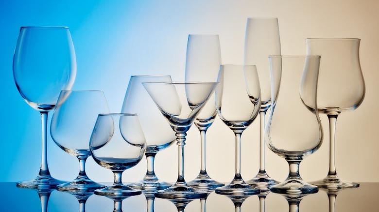 Various wine glass shapes