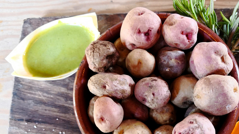 mojo verde served with potatoes