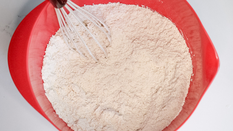 flour and whisk in bowl