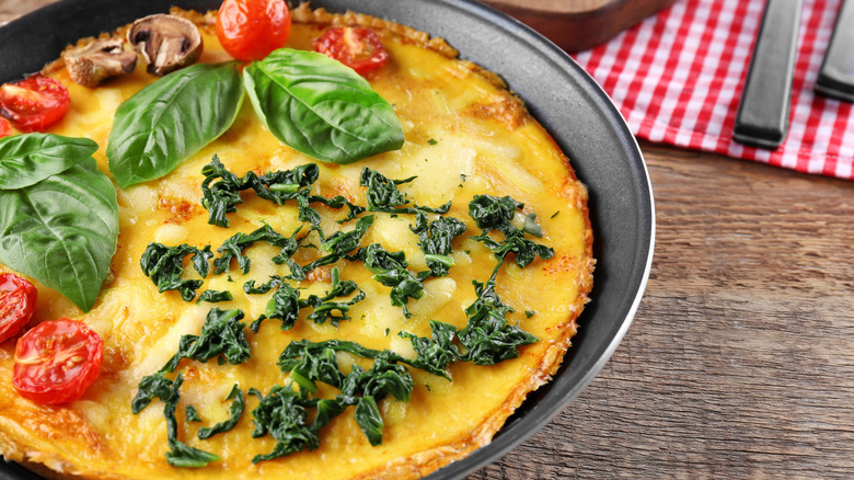 Fried eggs in a pan