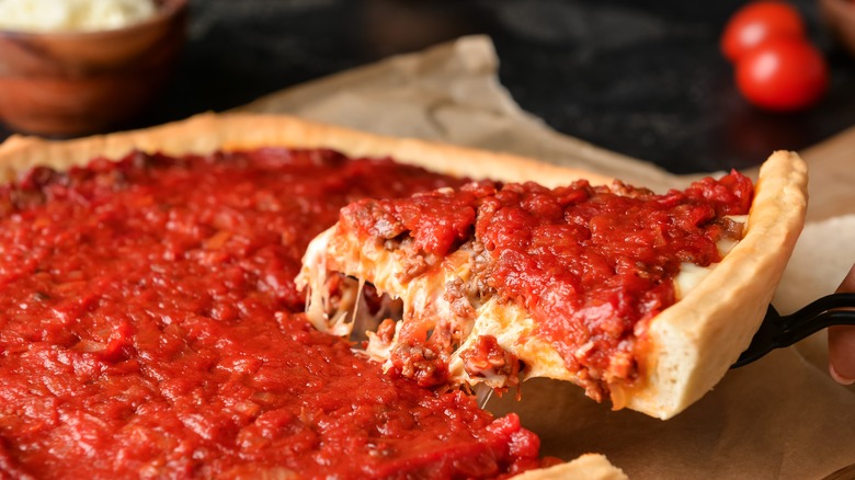 Chicago deep dish pizza