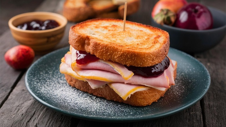 Side-view of a Monte Cristo sandwich