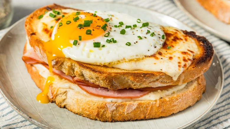 French croque madame sandwich