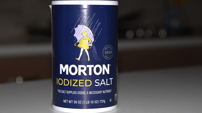 Morton salt on table