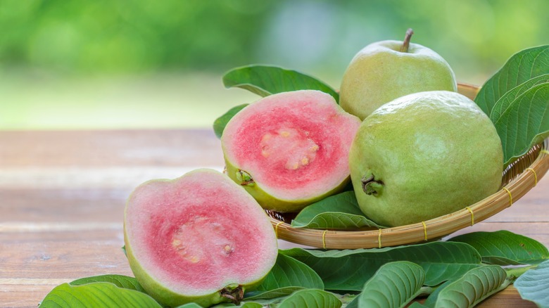 Guava cut in half