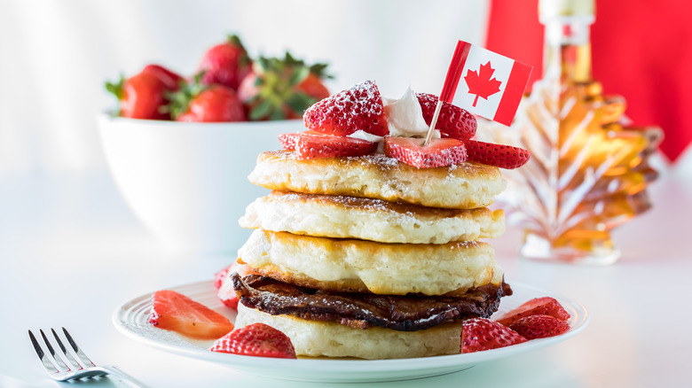 Pancakes with Canadian flag