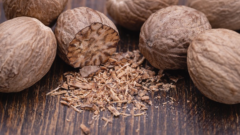 Ground nutmeg seed