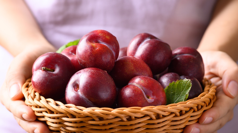 Basket of plums