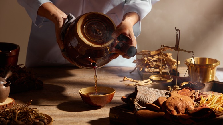 tea with traditional medicinal herbs