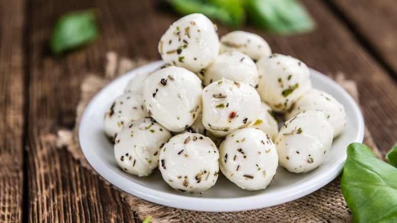 marinated mozzarella pearls