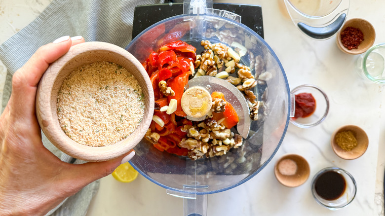 making muhammara food processor