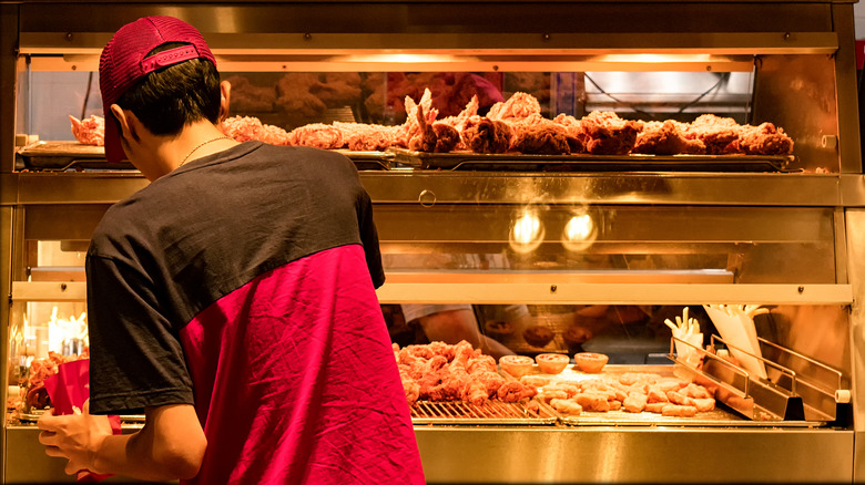 young person working in fast food