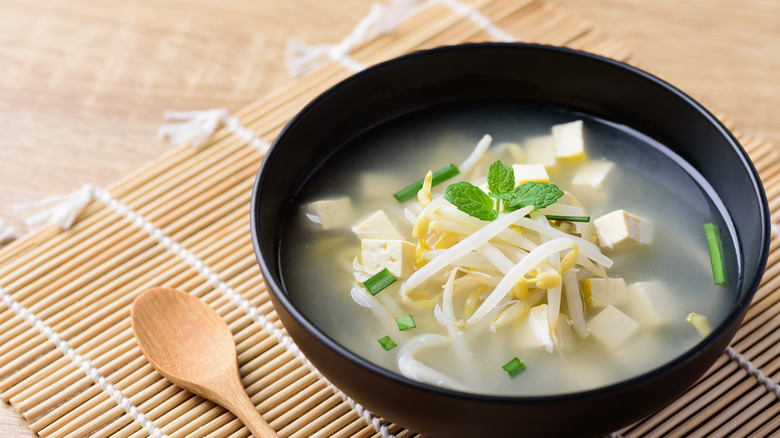 soup prepared with mung bean sprouts