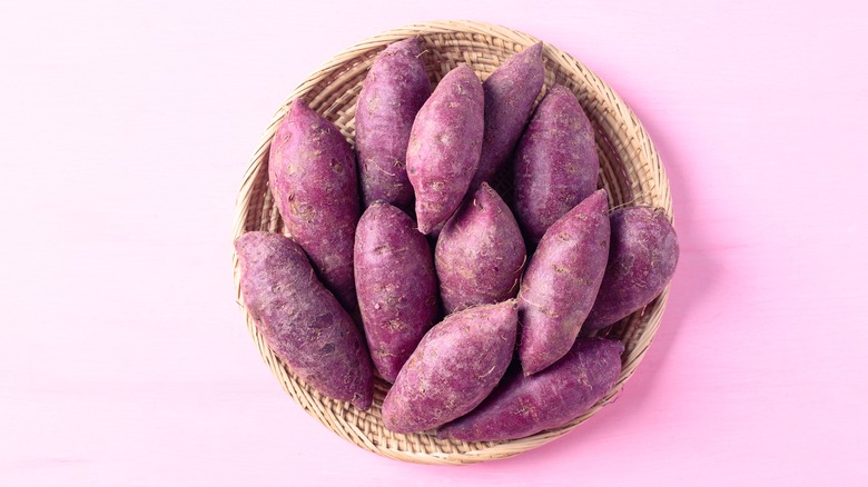 steaming hot Murasaki sweet potatoes