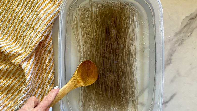 noodles in water