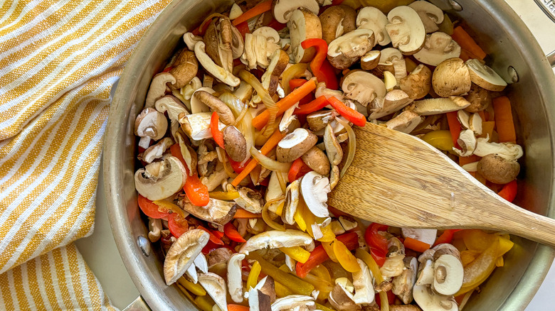 mushrooms in pan