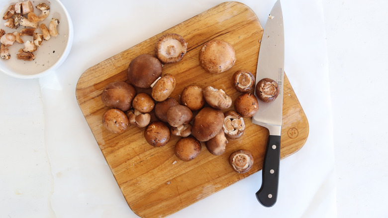 washed mushrooms