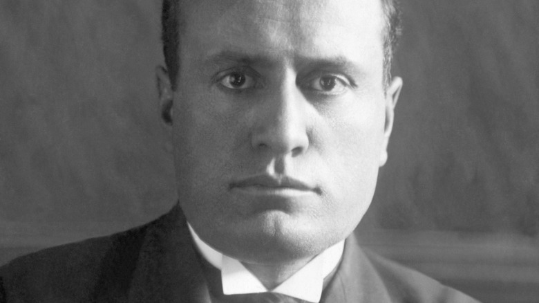 unsmiling Benito Mussolini 