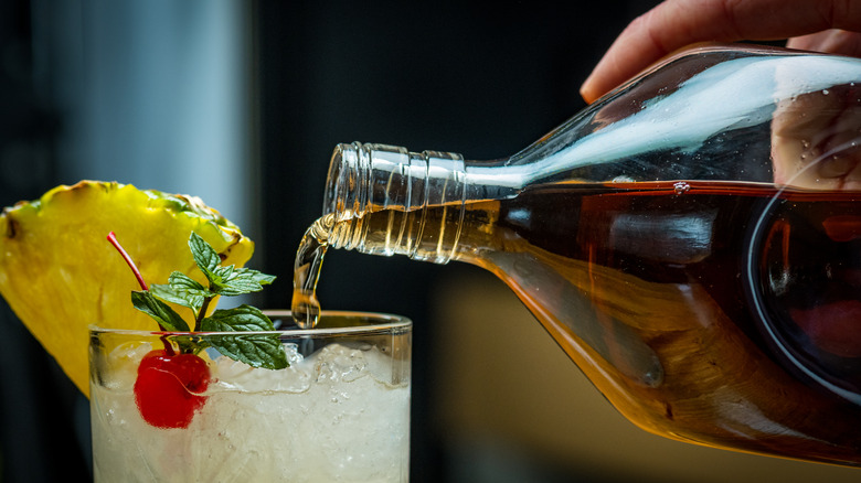 Pina colada with a rum float