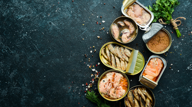 open canned fish in oil