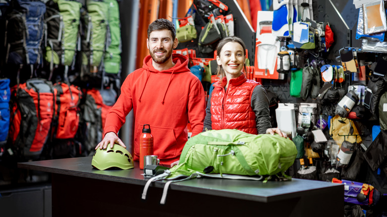 employees in camping supply store